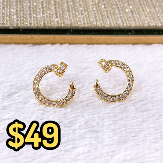 Arete de Chapa de Oro COA2375-1