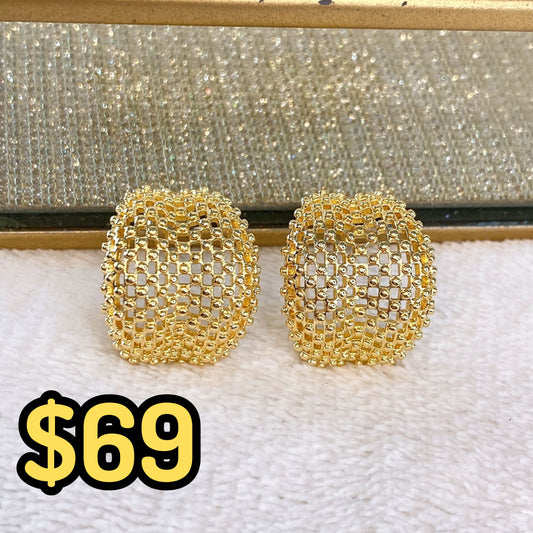 Arete de Chapa de Oro COA2050-1