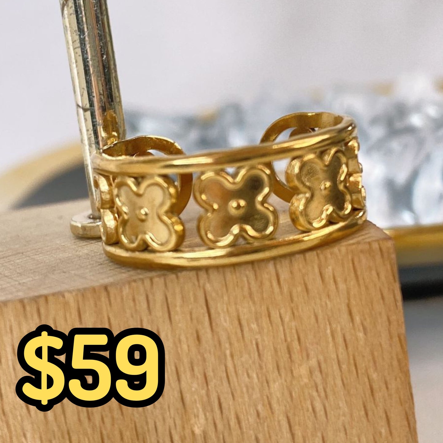 Anillo de Acero Ajustable Inoxidable RAI1054-1