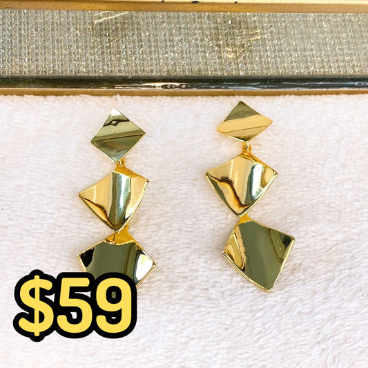 Arete de Chapa de Oro COA2060-1