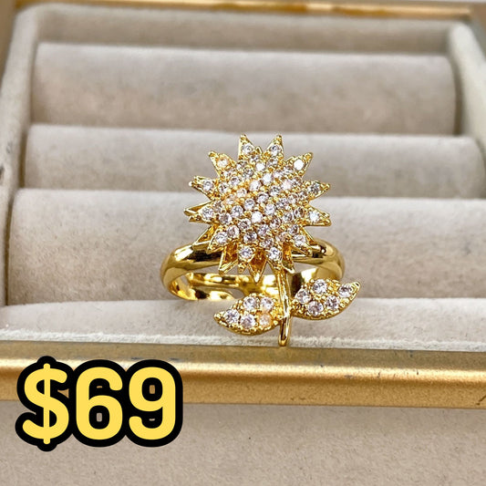 Anillo de Chapa de Oro Giratorio Ajustable ACO1414-1
