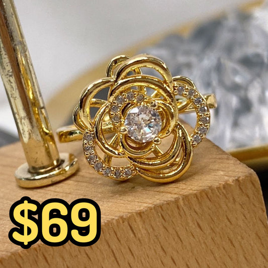 Anillo de Chapa de Oro Giratorio Ajustable ACO1410-1