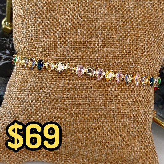 Pulsera de Chapa de Oro con Zirconias COP1608-1