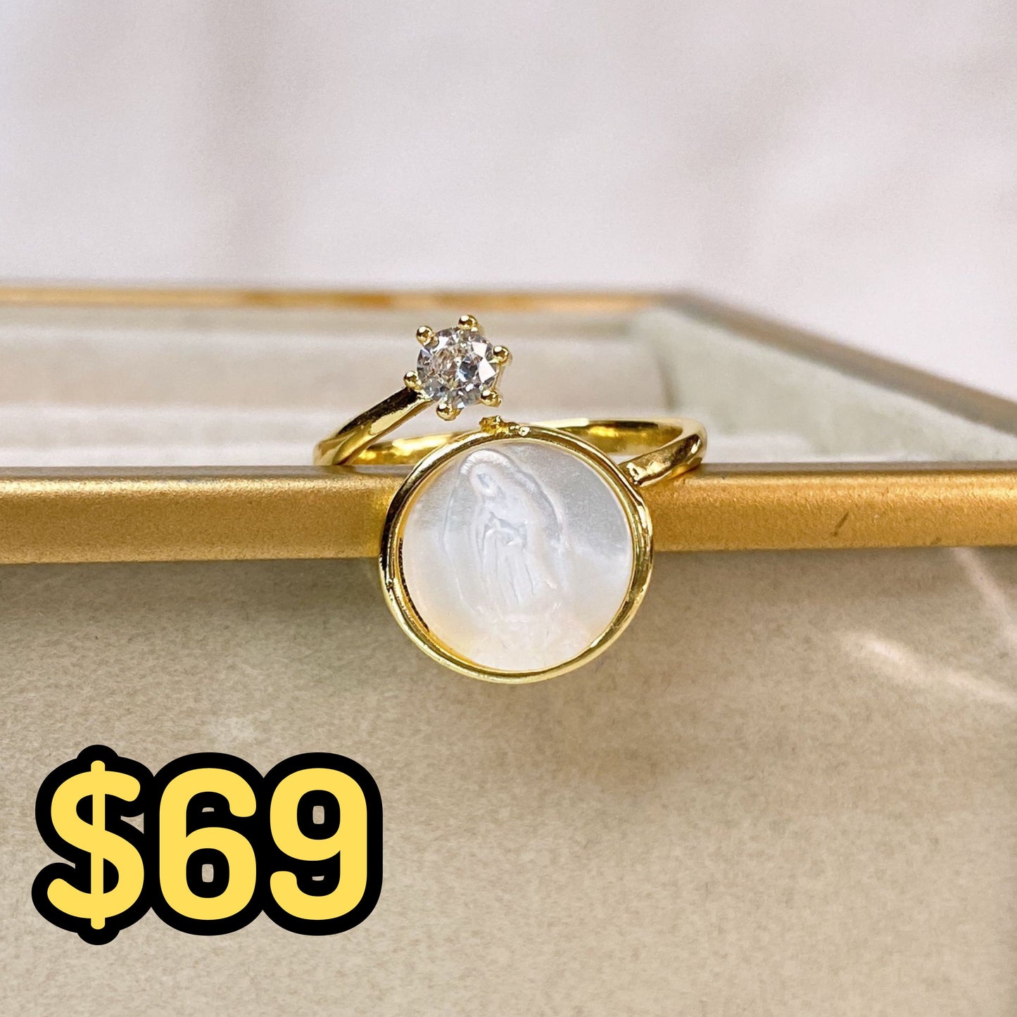 Anillo de Chapa de Oro Ajustable ACO1511-1