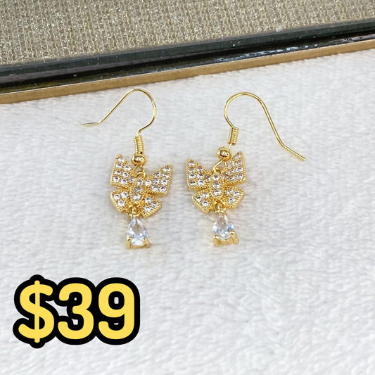 Arete de Chapa de Oro COA2070-1