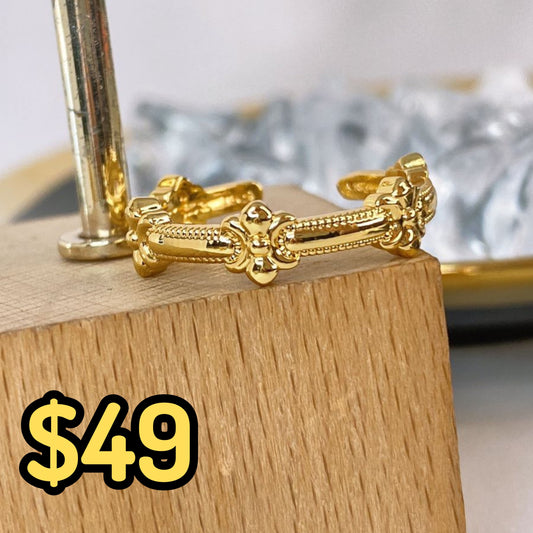 Anillo Chapa de Oro Ajustable ACO1476-1