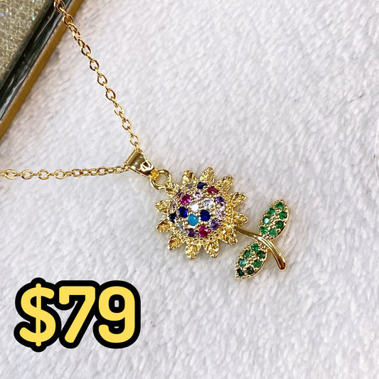 Collar de Acero Inoxidable y Dije de Chapa de Oro CAI2753-1