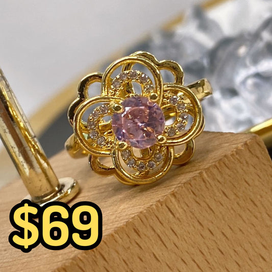 Anillo de Chapa de Oro Giratorio Ajustable ACO1412-1