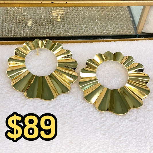 Arete de Chapa de Oro COA2049-1