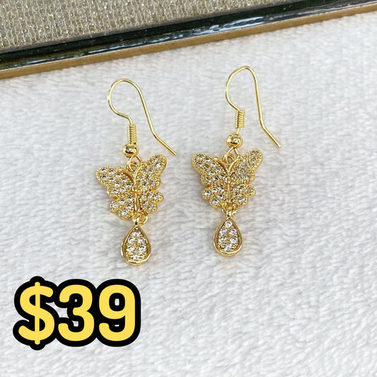 Arete de Chapa de Oro COA2073-1