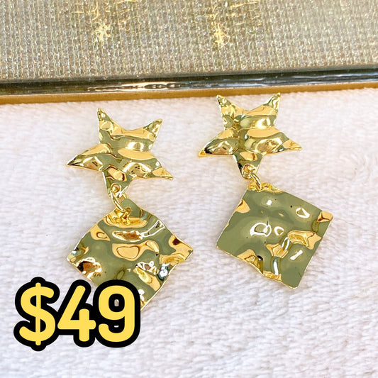 Arete de Chapa de Oro COA2058-1