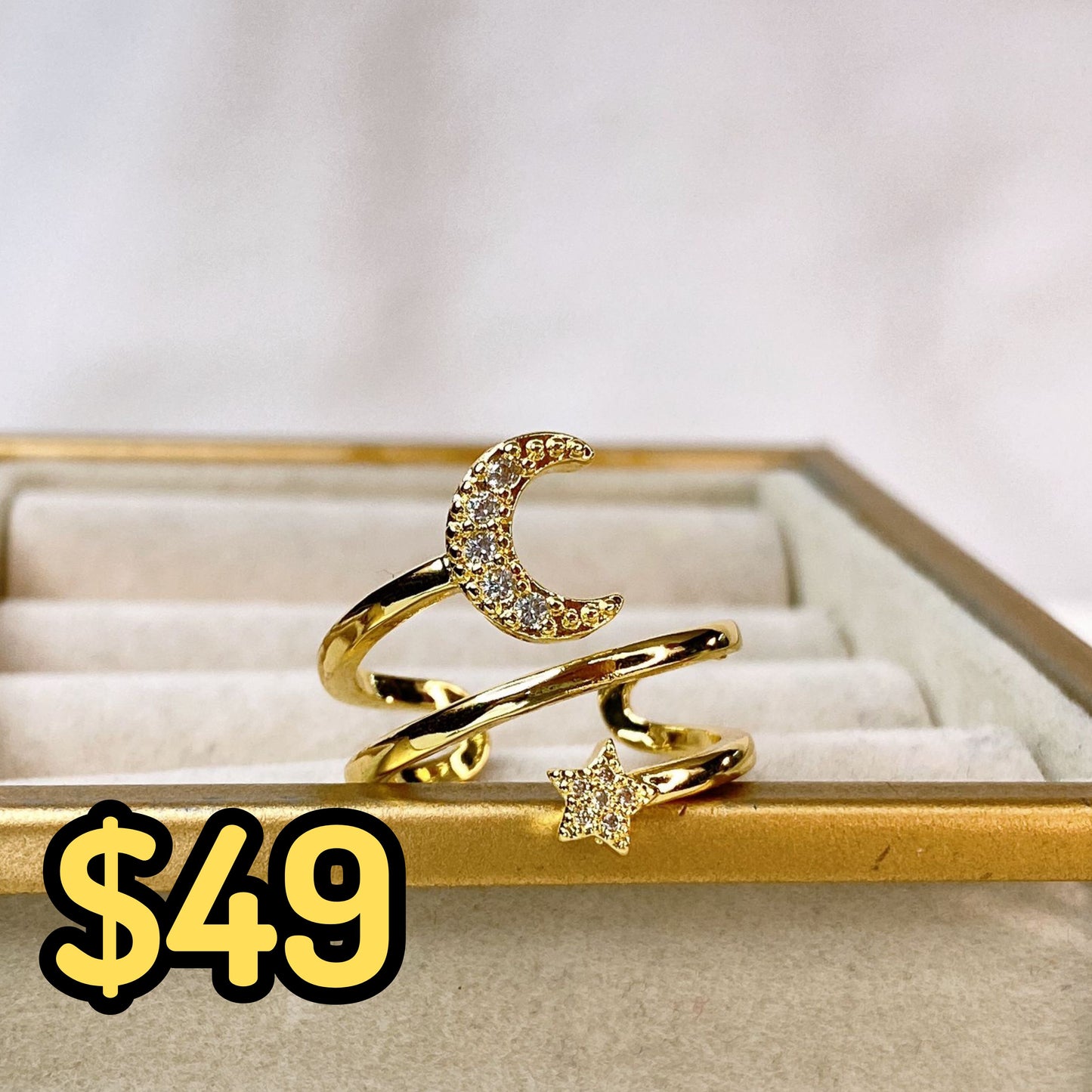 Anillo de Chapa de Oro Ajustable ACO1504-1