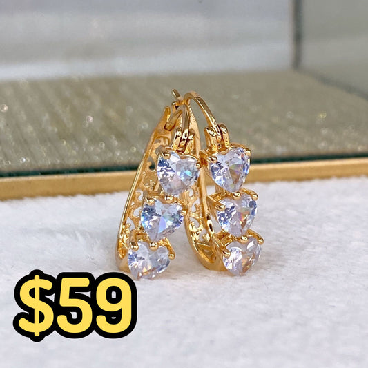 Arete de Chapa de Oro COA2087-3