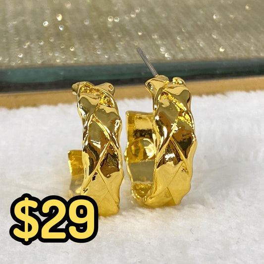 Arete de Chapa de Oro COA2086-1