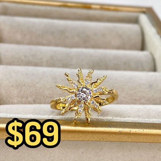 Anillo de Chapa de Oro Giratorio Ajustable ACO1416-1