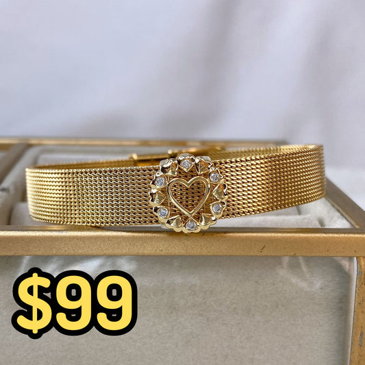 Pulsera de Acero Inoxidable y Dije de Chapa de Oro PAI1147-1