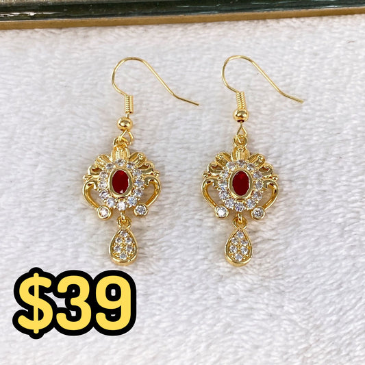 Arete de Chapa de Oro COA2116-1