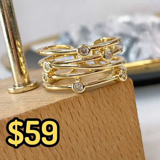 Anillo de Chapa de Oro Ajustable ACO1495-1