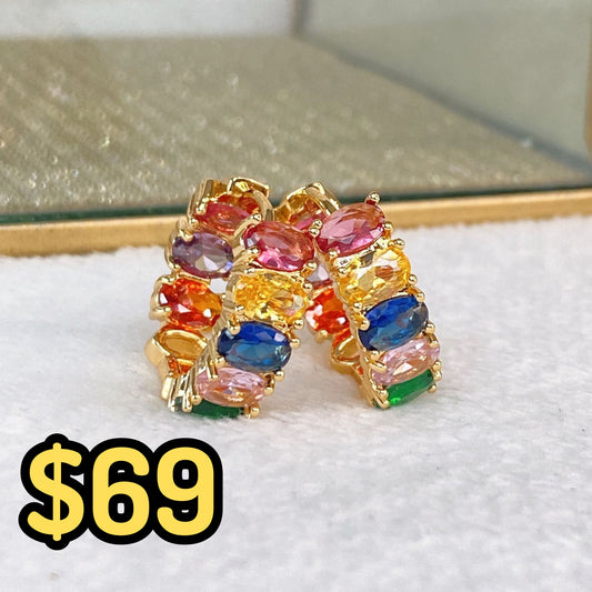 Arete de Chapa de Oro COA2088-1