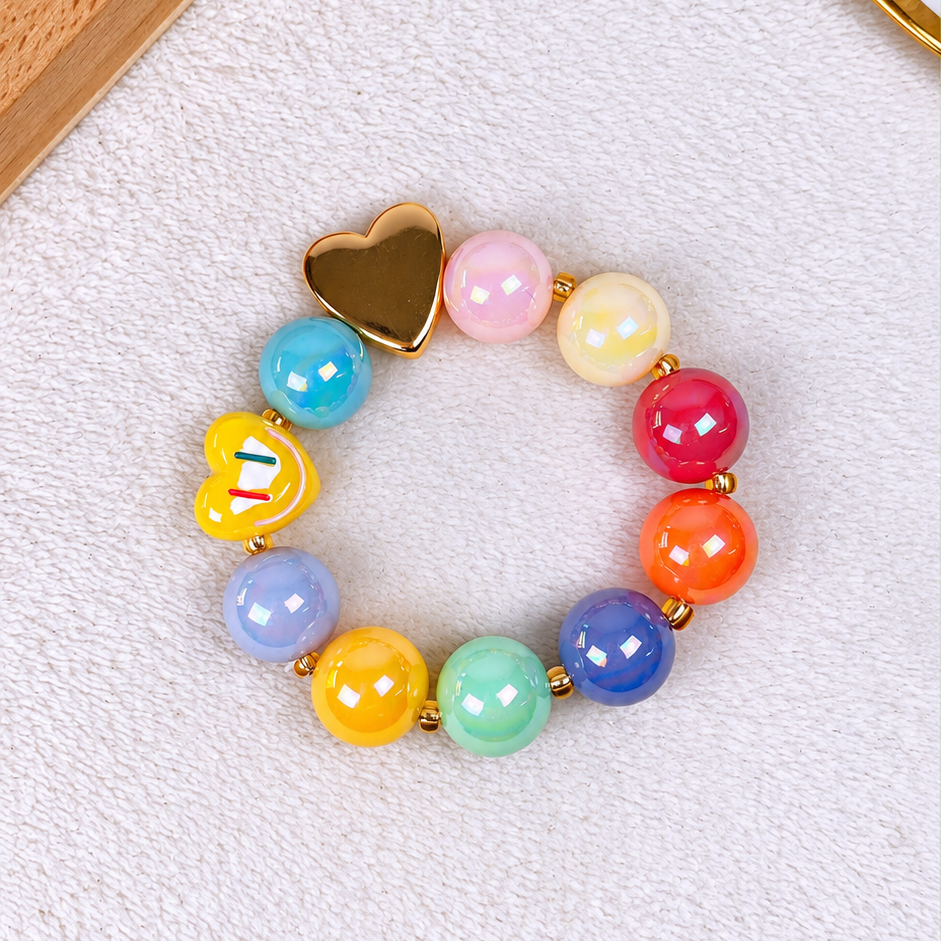 Pulsera de Acrilico y Chapa de Oro COP1988-1