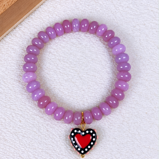 Pulsera de Piedra Natural con Dije de Cristal PB875-3