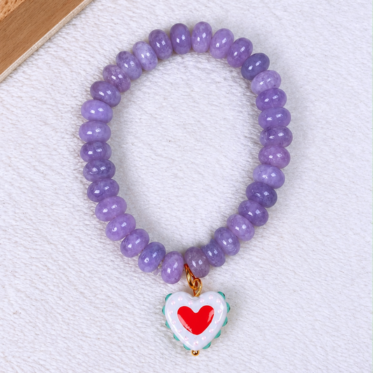 Pulsera de Piedra Natural con Dije de Cristal PB875-7