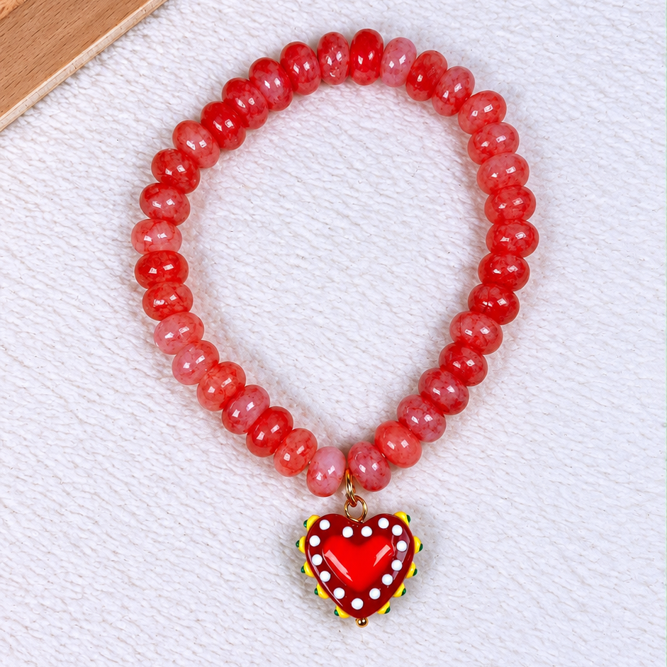 Pulsera de Piedra Natural con Dije de Cristal PB875-2