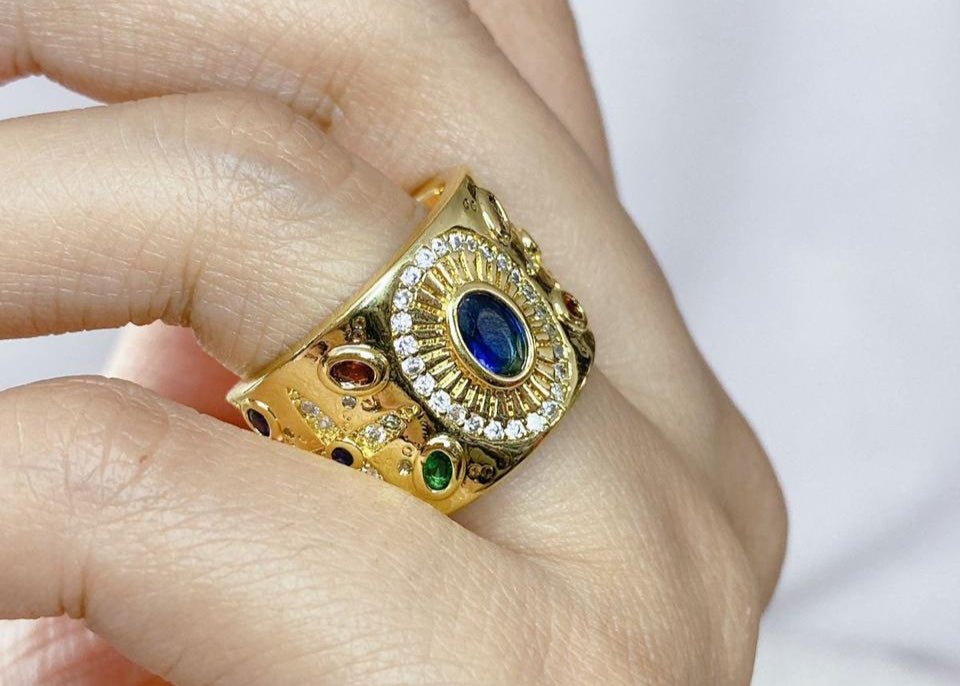 Anillo de Chapa de Oro Ajustable ACO1212-1