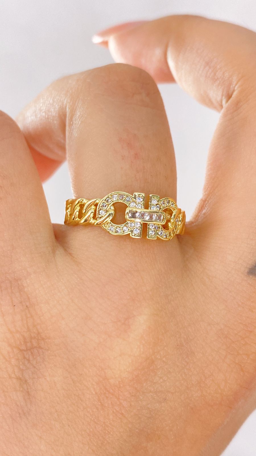 Anillo de Chapa de Oro Ajustable ACO1379-1