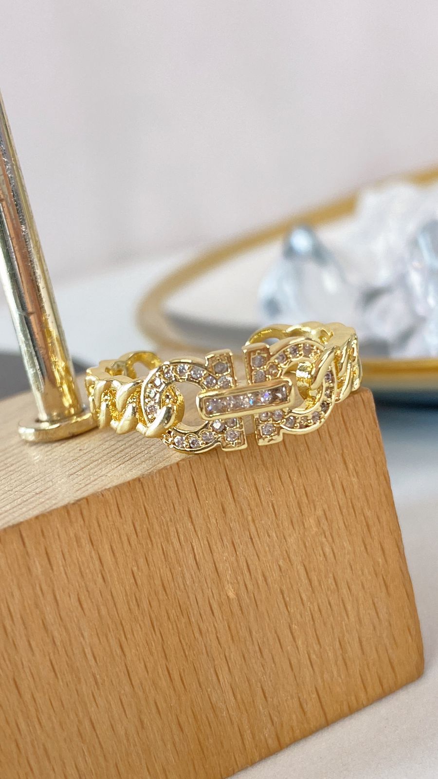 Anillo de Chapa de Oro Ajustable ACO1379-1