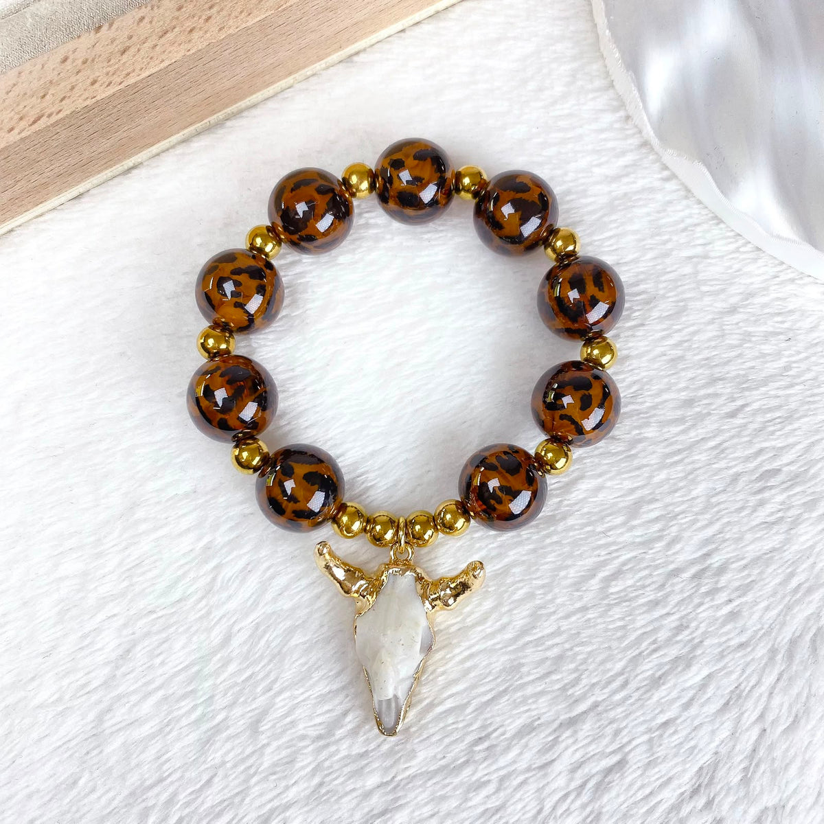 Pulsera de Acrilico y Acero Inoxidable con Dije de Bisuteria PAI1755-2