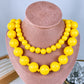 Collar Doble de Acrilico y Chapa de Oro CC2610-13